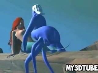 3d ariel nhận fucked lược cứng dưới nước qua ursula