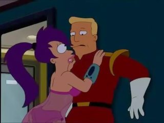 Futurama X rated movie Zapp pole for Turanga schoolgirl