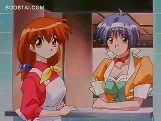 Innocent hentai damsel seducing her athletic colleague