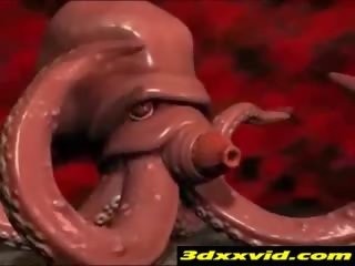 3d emoen tonårs creampied av tentacles!