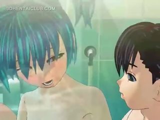 Anime seks video patung mendapat fucked baik dalam mandi