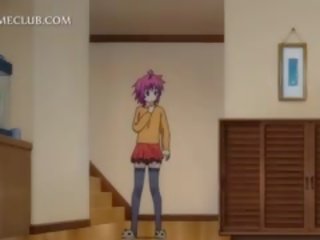 Dospívající anime deity checking ji kozičky v the zrcadlo