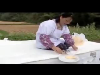 آخر دهن الآسيوية middle-aged مزرعة زوجة, حر قذر فيلم سم مكعب